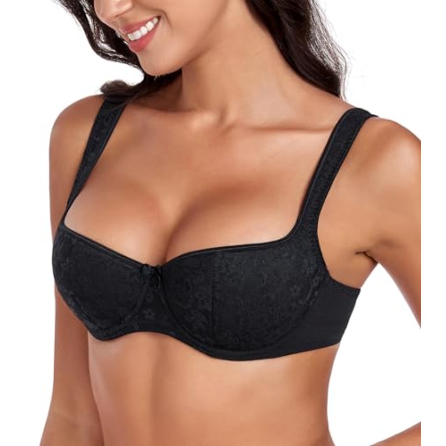 DotVol Women's Lightly Padded  - Demi Bra Balconette review and price