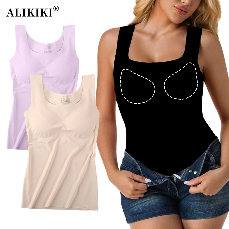 Ice Silk Wireless Push Up Tank - T Shirt Bra Seamless review and price