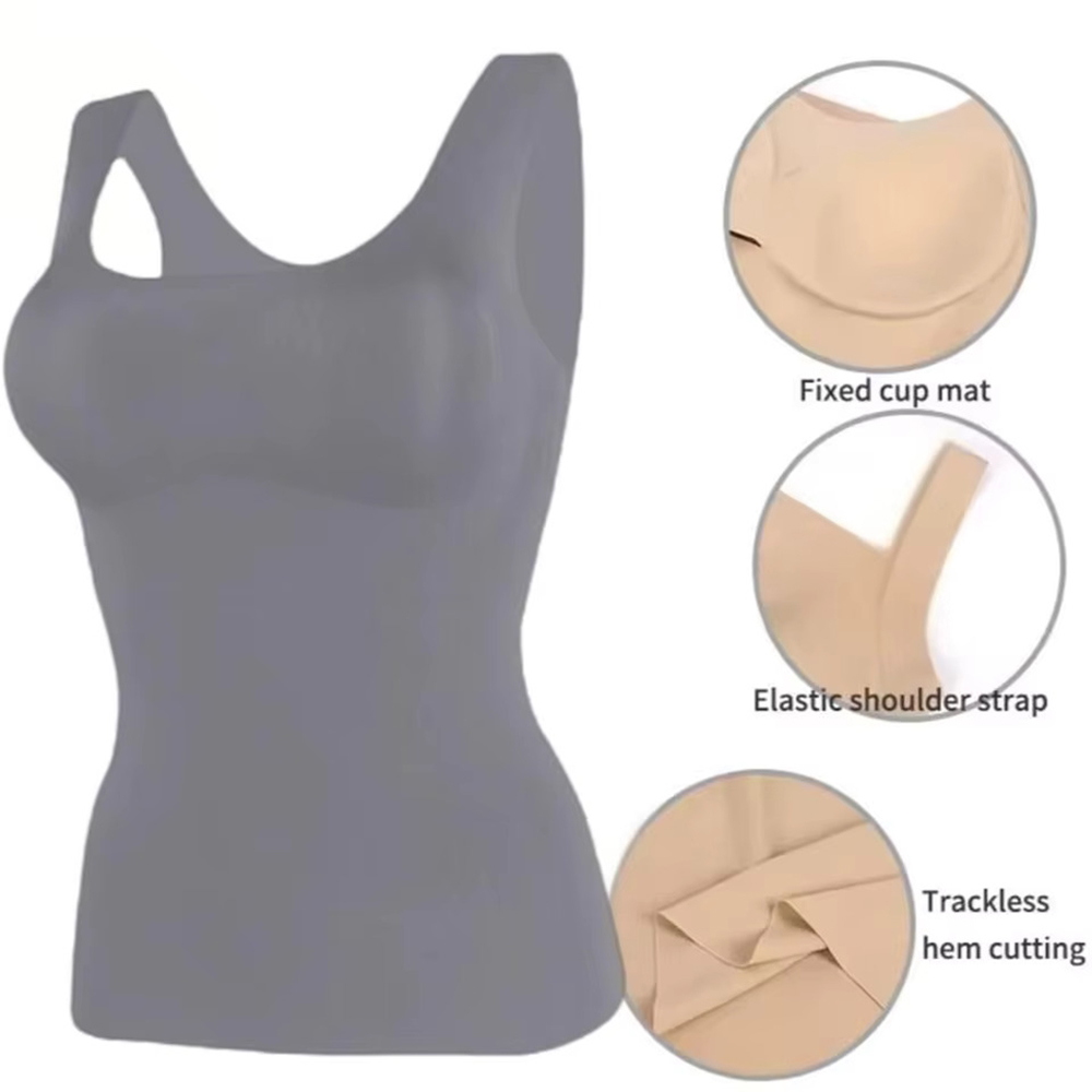 Ice Silk Wireless Push Up Tank - T Shirt Bra Seamless review and price