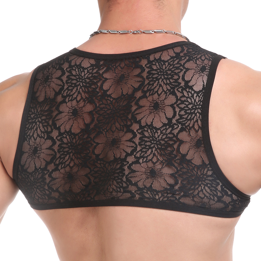 Sexy Mens Lace Sheer Crop Tops - Sheer Bra Lace review and price