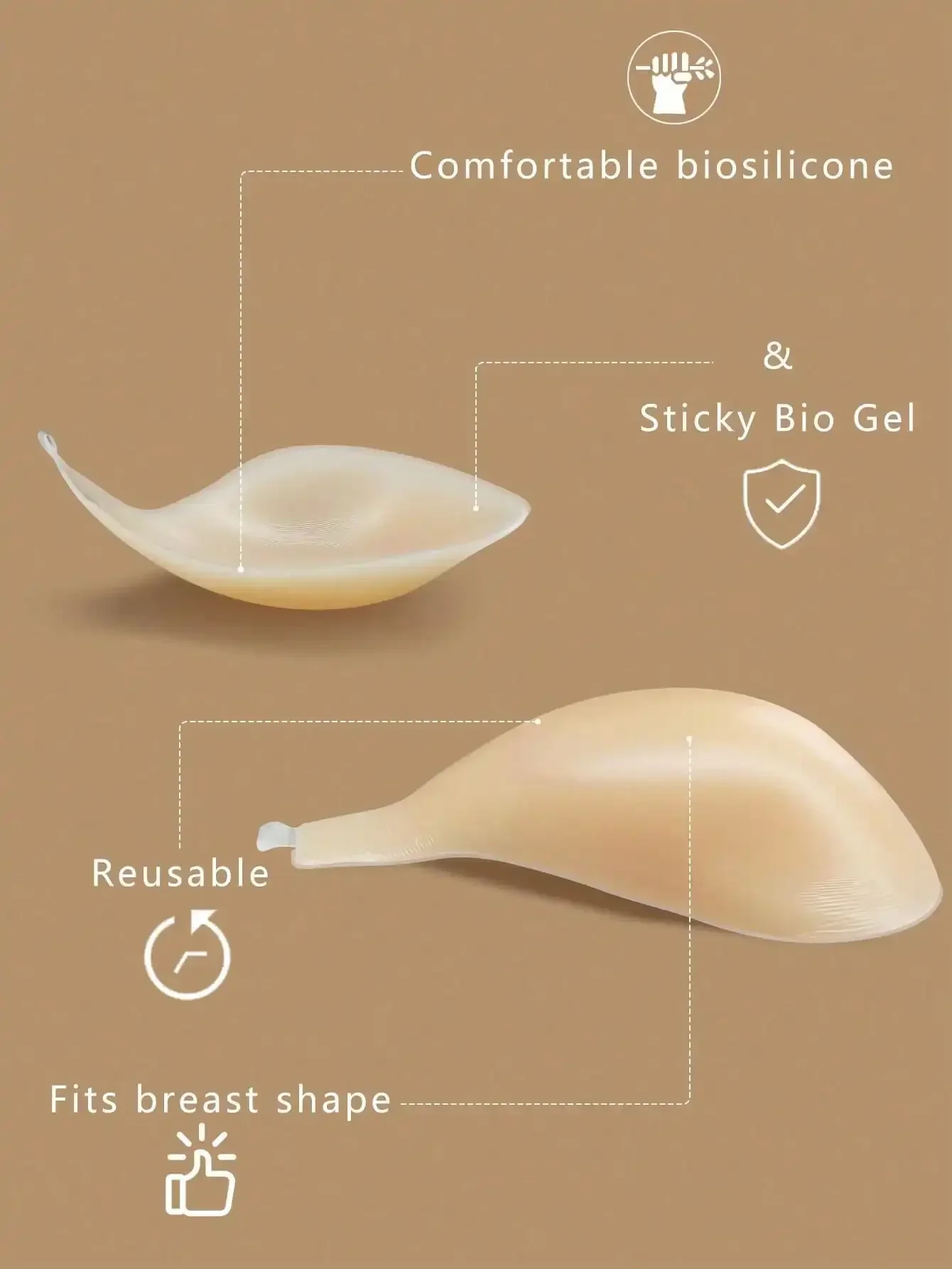1pc Invisible Backless Straple - Push Up Bra Silicone review and price