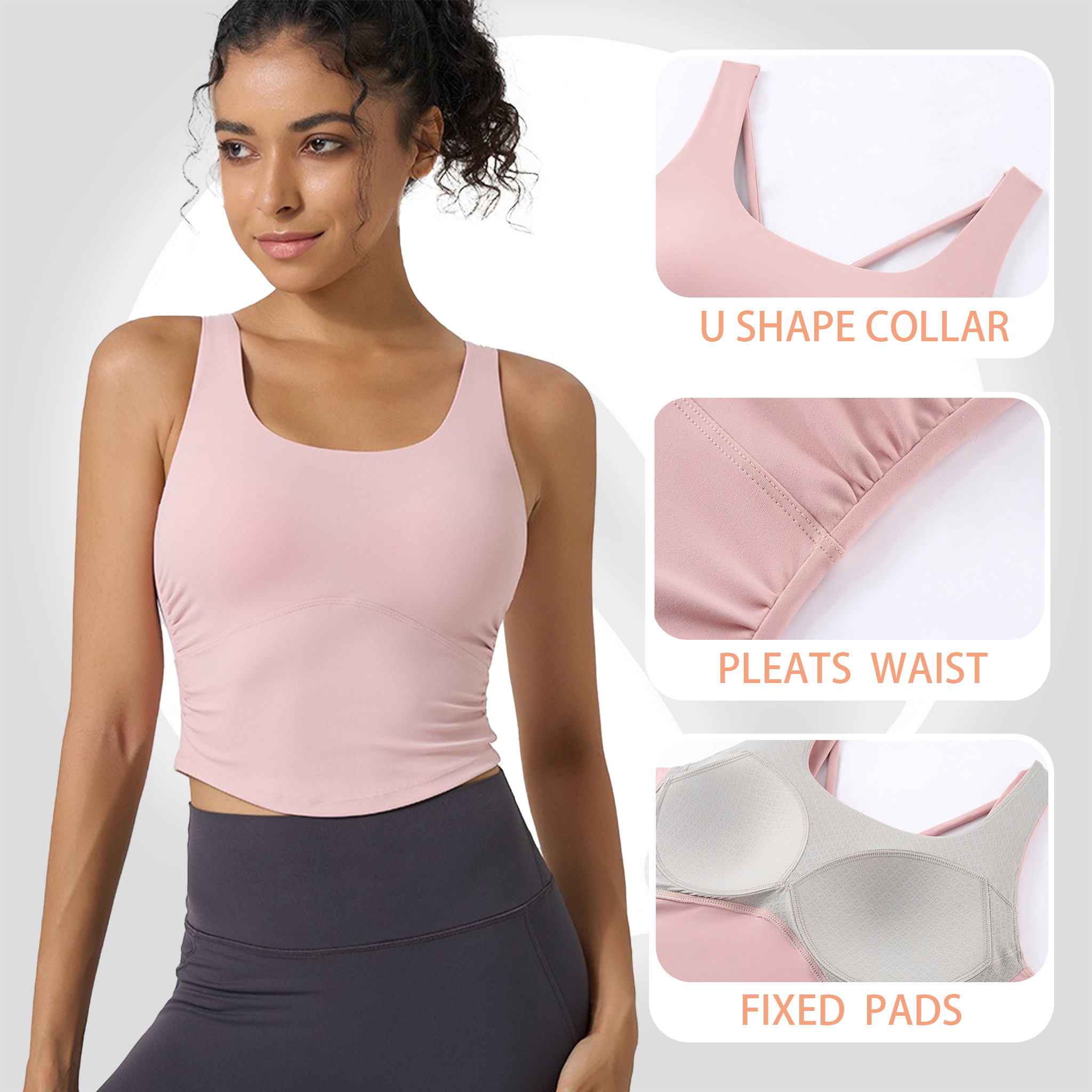 Women's Fixed Cup Yoga Sports  - Sports Bra Racerback review and price