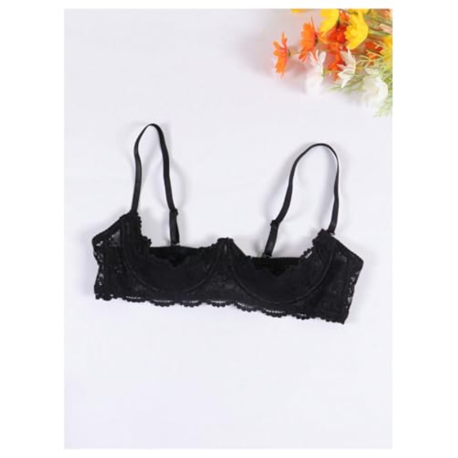 OYOANGLE Women's 1/4 Cup Lace  - Demi Bra Balconette review and price